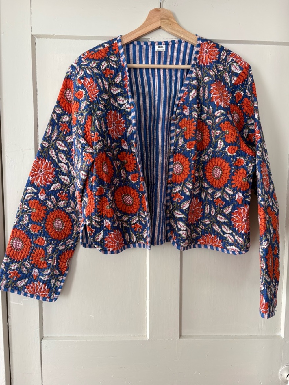 BNWOT Indian cotton quilted reversible jacket